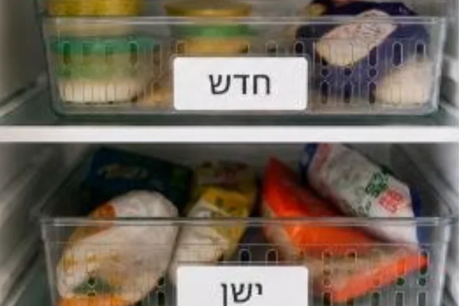 סידור נכון של מוצרים במקרר לפי הכלל של ישן קדימה וחדש מאחור