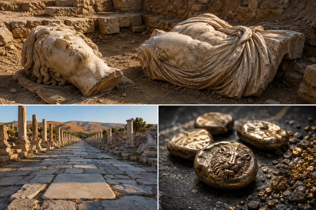 פסל עתיק בסרדיס שימש אבן ריצוף, וכך חזר לאור אחרי 2,500 שנה